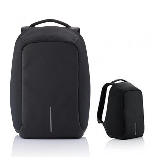 Mochila antirrobo impermeable con puerto de carga USB negra MD