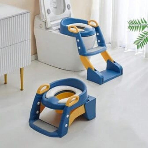 ESCALERA DE BAÑO PARA BEBE AZUL CON BACINILLA MD