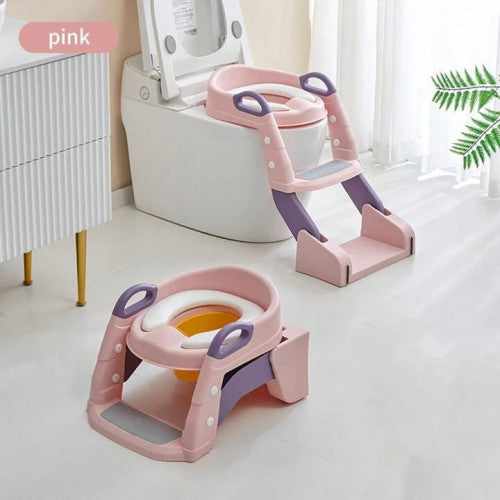 ESCALERA DE BAÑO PARA BEBE ROSADA CON BACINILLA - MD